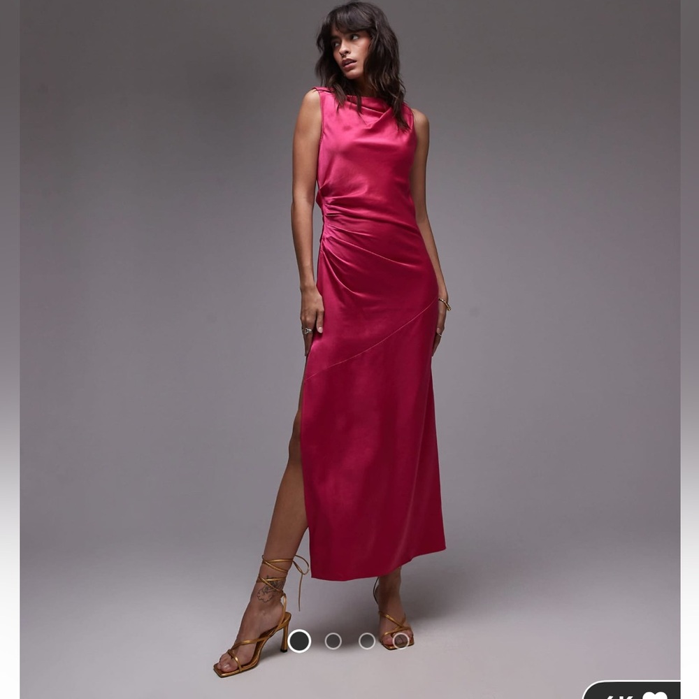 Elegant Red Satin Dress